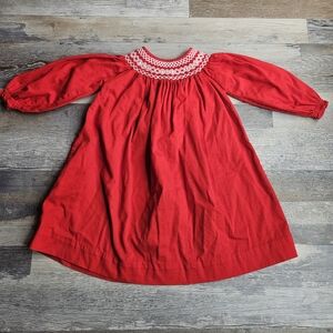 Will'beth Will Beth Smocked Red Bishop Style Dress Size 6 Months